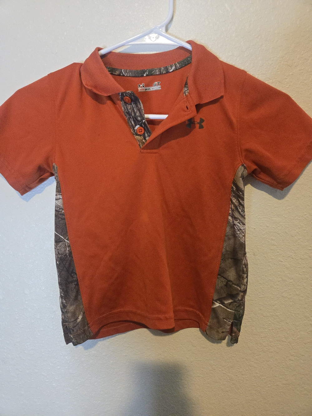 Under Armour Orange Polo with Camo Panels